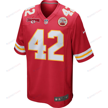 Tyree Gillespie 42 Kansas City Chiefs AFC Champions Patch Game Men Jersey - Red