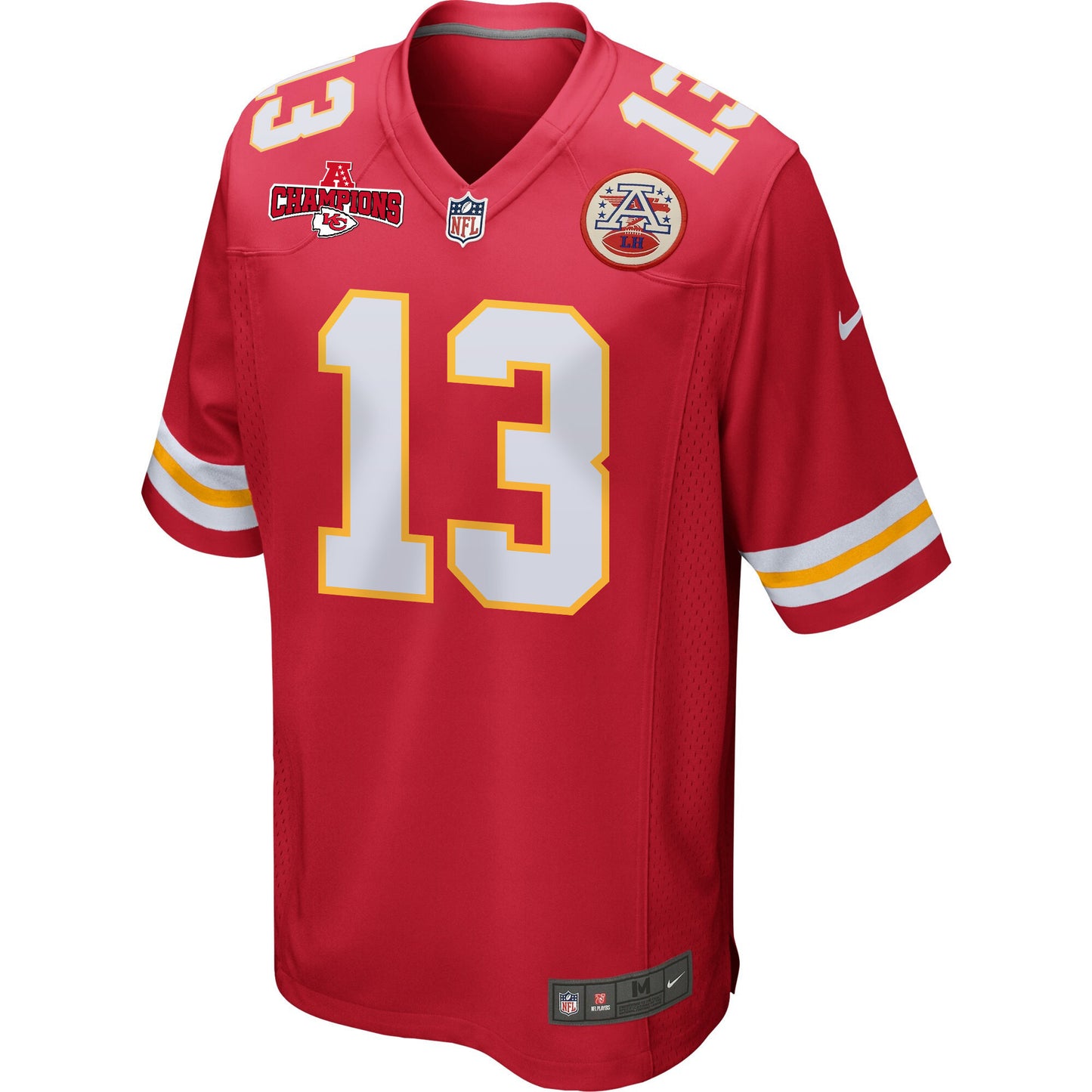 Nazeeh Johnson 13 Kansas City Chiefs AFC Champions Patch Game Men Jersey - Red