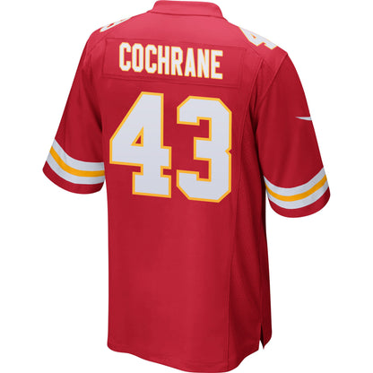 Jack Cochrane 43 Kansas City Chiefs AFC Champions Patch Game Men Jersey - Red
