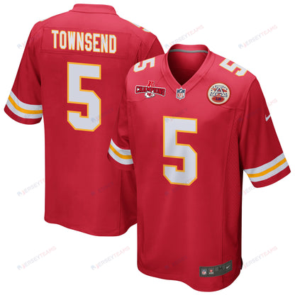 Tommy Townsend 5 Kansas City Chiefs AFC Champions Patch Game Men Jersey - Red