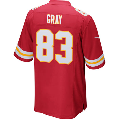 Noah Gray 83 Kansas City Chiefs AFC Champions Patch Game Men Jersey - Red