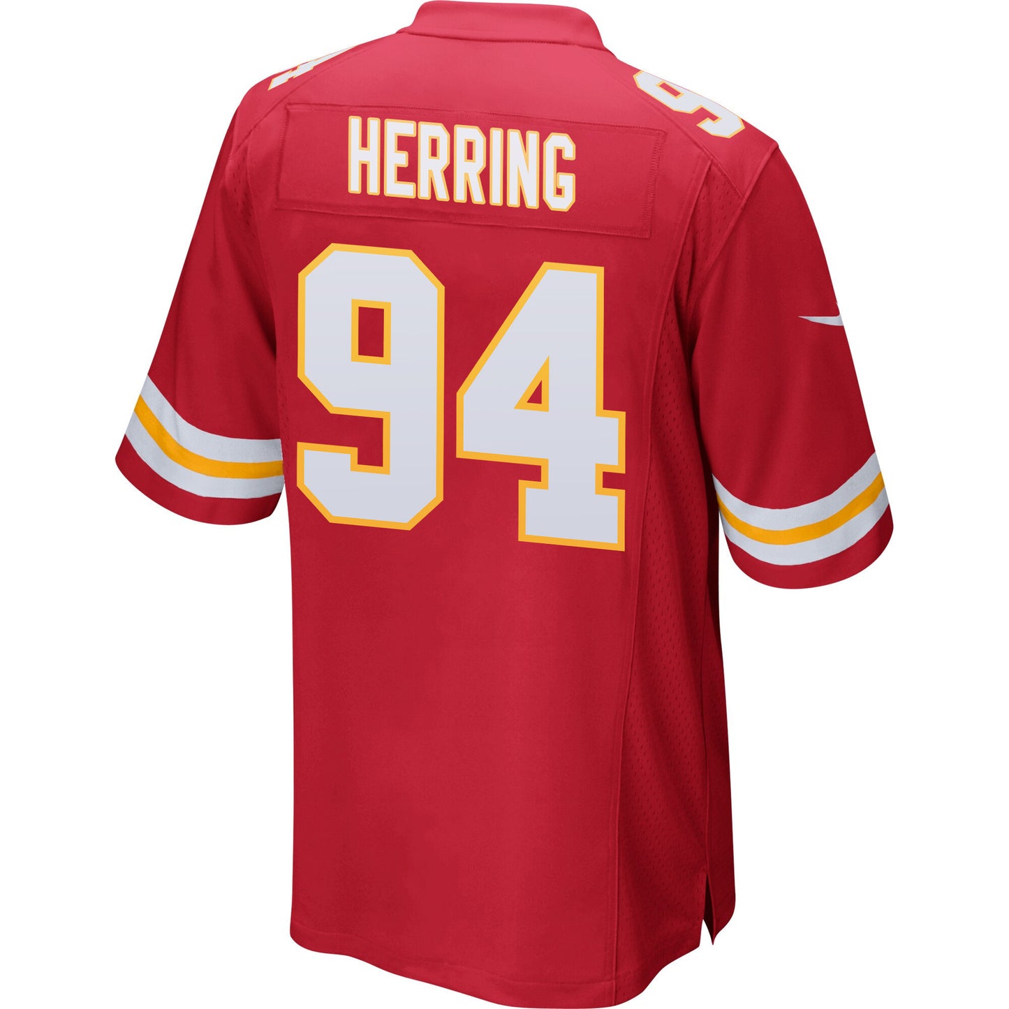 Malik Herring 94 Kansas City Chiefs AFC Champions Patch Game Men Jersey - Red