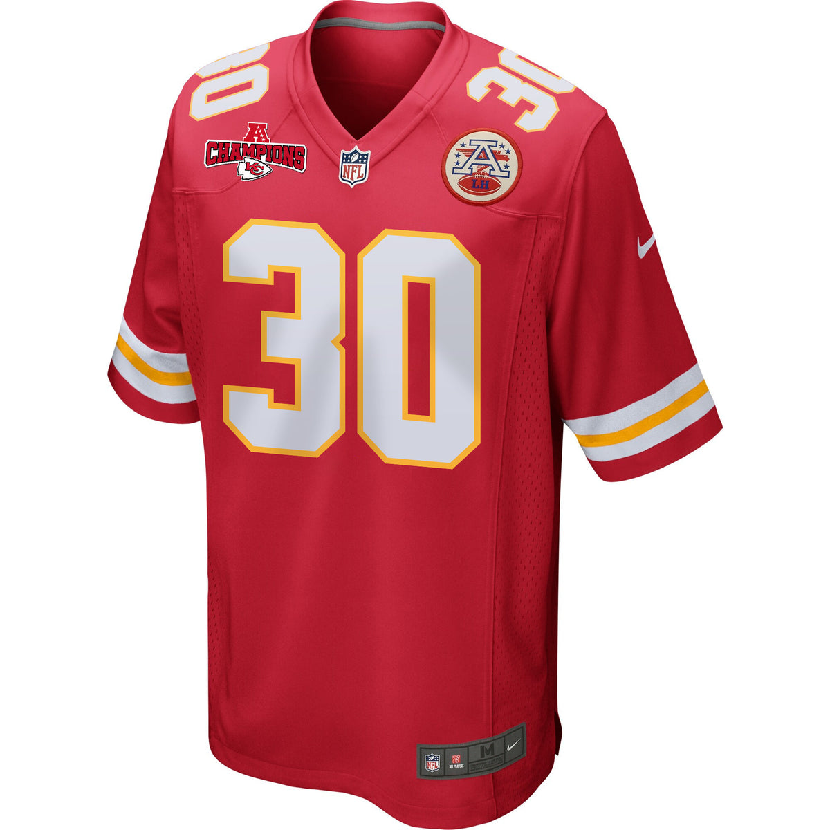 Keaontay Ingram 30 Kansas City Chiefs AFC Champions Patch Game Men Jersey - Red