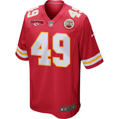 Matt Bushman 49 Kansas City Chiefs AFC Champions Patch Game Men Jersey - Red