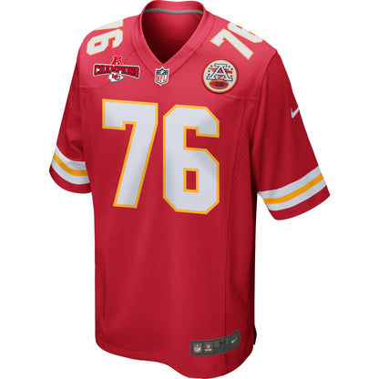 Prince Tega Wanogho 76 Kansas City Chiefs AFC Champions Patch Game Men Jersey - Red