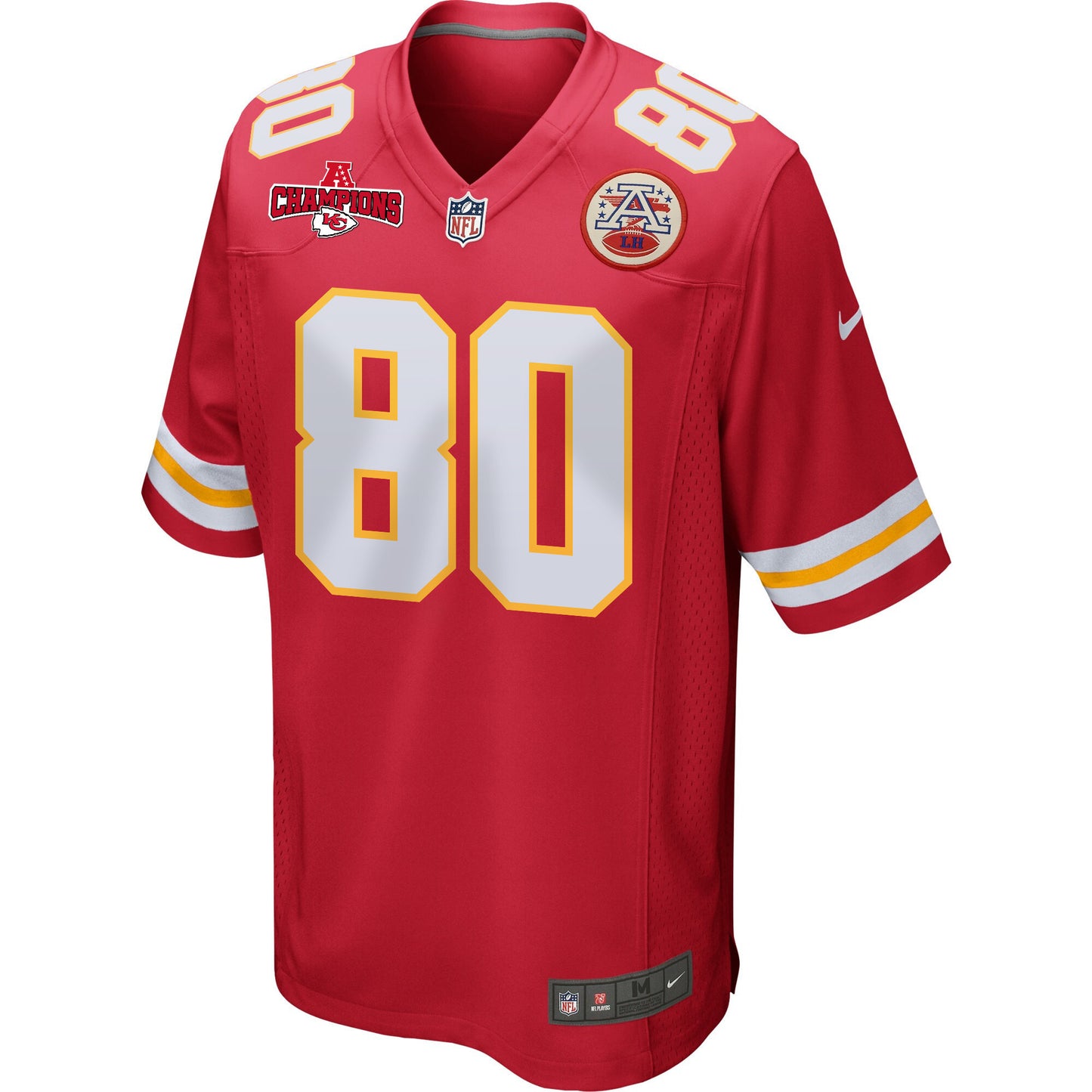 Montrell Washington 80 Kansas City Chiefs AFC Champions Patch Game Men Jersey - Red