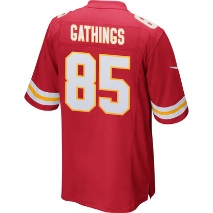 Izaiah Gathings 85 Kansas City Chiefs AFC Champions Patch Game Men Jersey - Red