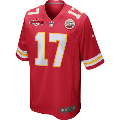 Richie James 17 Kansas City Chiefs AFC Champions Patch Game Men Jersey - Red