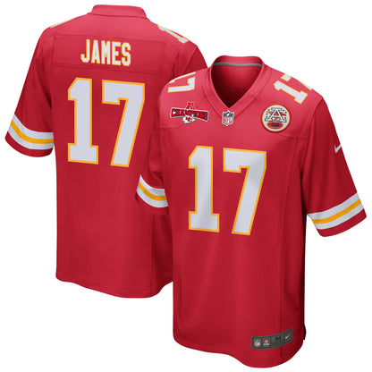 Richie James 17 Kansas City Chiefs AFC Champions Patch Game Men Jersey - Red