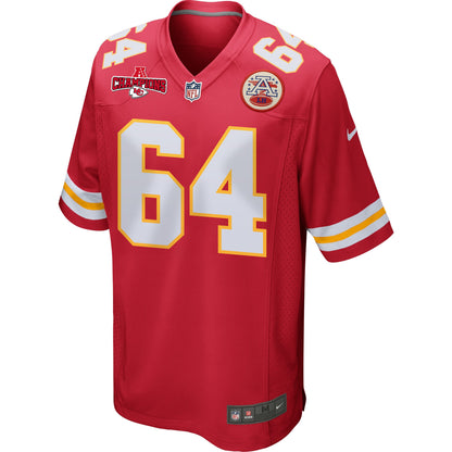 Wanya Morris 64 Kansas City Chiefs AFC Champions Patch Game Men Jersey - Red