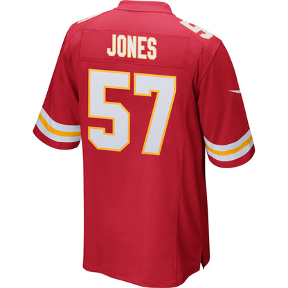 Truman Jones 57 Kansas City Chiefs AFC Champions Patch Game Men Jersey - Red