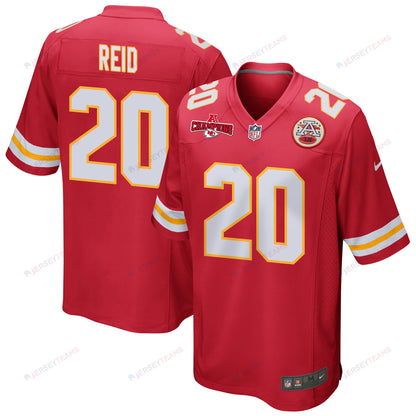 Justin Reid 20 Kansas City Chiefs AFC Champions Patch Game Men Jersey - Red