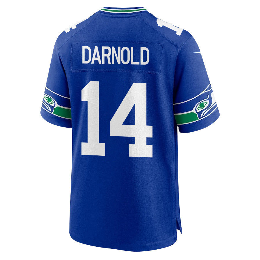 Sam Darnold 14 Seattle Seahawks Throwback Jersey - Royal, Men Jersey