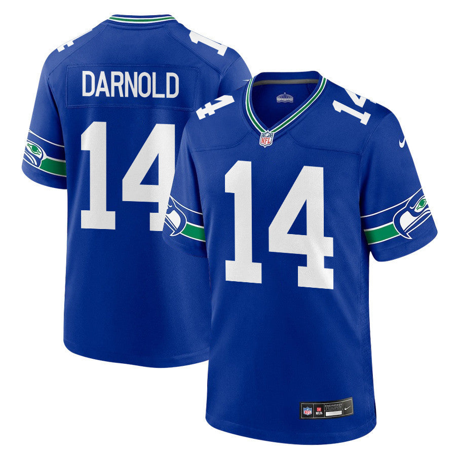 Sam Darnold 14 Seattle Seahawks Throwback Jersey - Royal, Men Jersey