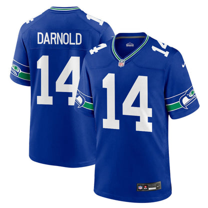 Sam Darnold 14 Seattle Seahawks Throwback Jersey - Royal, Men Jersey