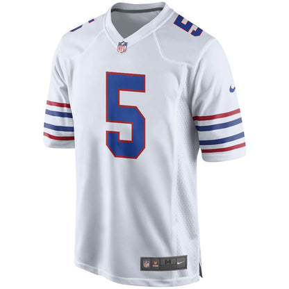 Josh Palmer 5 Buffalo Bills Alternate Game Jersey - White, Men Jersey