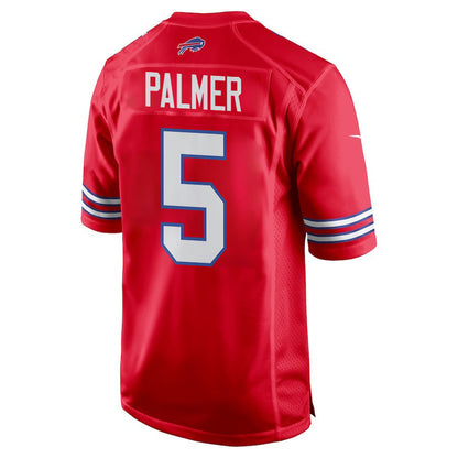 Josh Palmer 5 Buffalo Bills Alternate Game Jersey - Red, Men Jersey