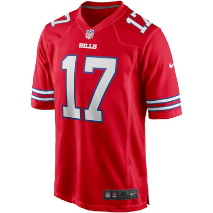 Josh Allen 17 Buffalo Bills Alternate Game Jersey - Red, Men Jersey