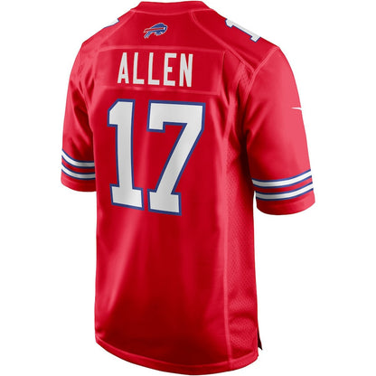 Josh Allen 17 Buffalo Bills Alternate Game Jersey - Red, Men Jersey