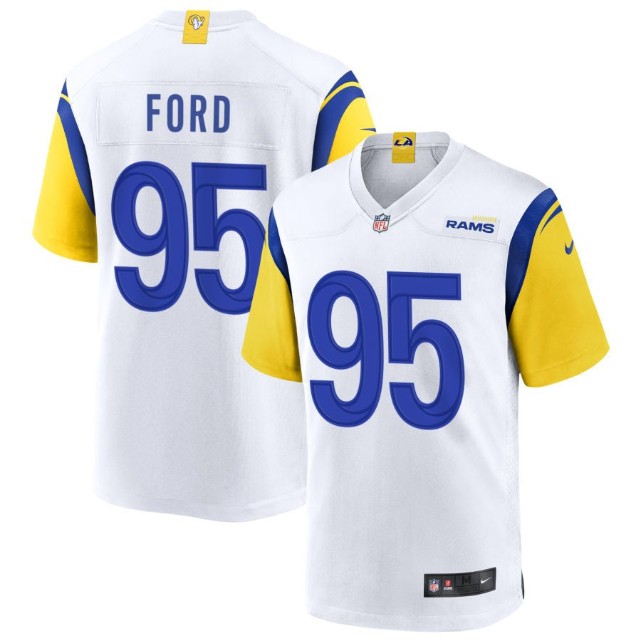 Poona Ford 95 Los Angeles Rams Alternate Game Jersey - White, Men Jersey