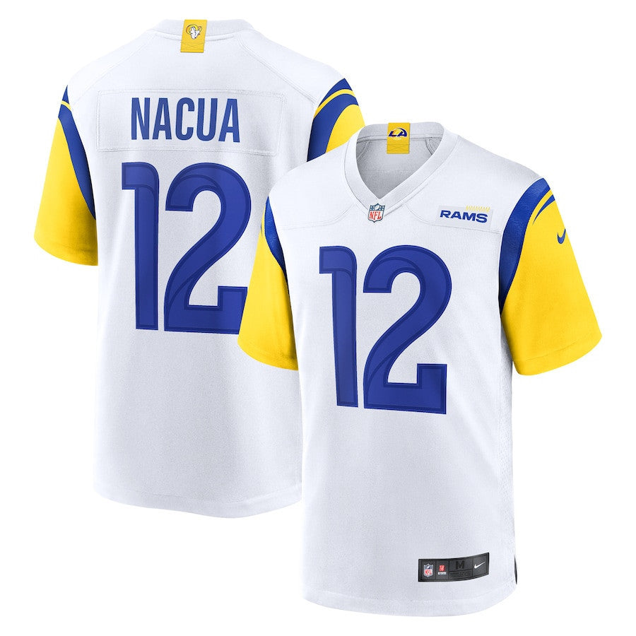 Puka Nacua 12 Los Angeles Rams Alternate Jersey - White, Men Jersey