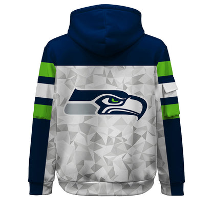 NFL Seattle Seahawks Game Day Essential White/Navy Quarter Zip Hoodie
