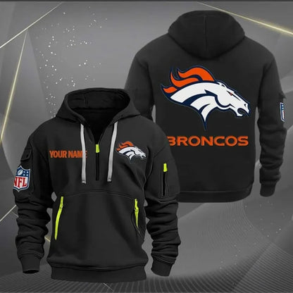 Denver Broncos Black Personalized 3D Print Apparel Dynamic Hoodie