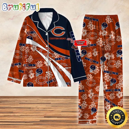 Chicago Bears 3D Personalized Pajamas Set with Custom Name Printed