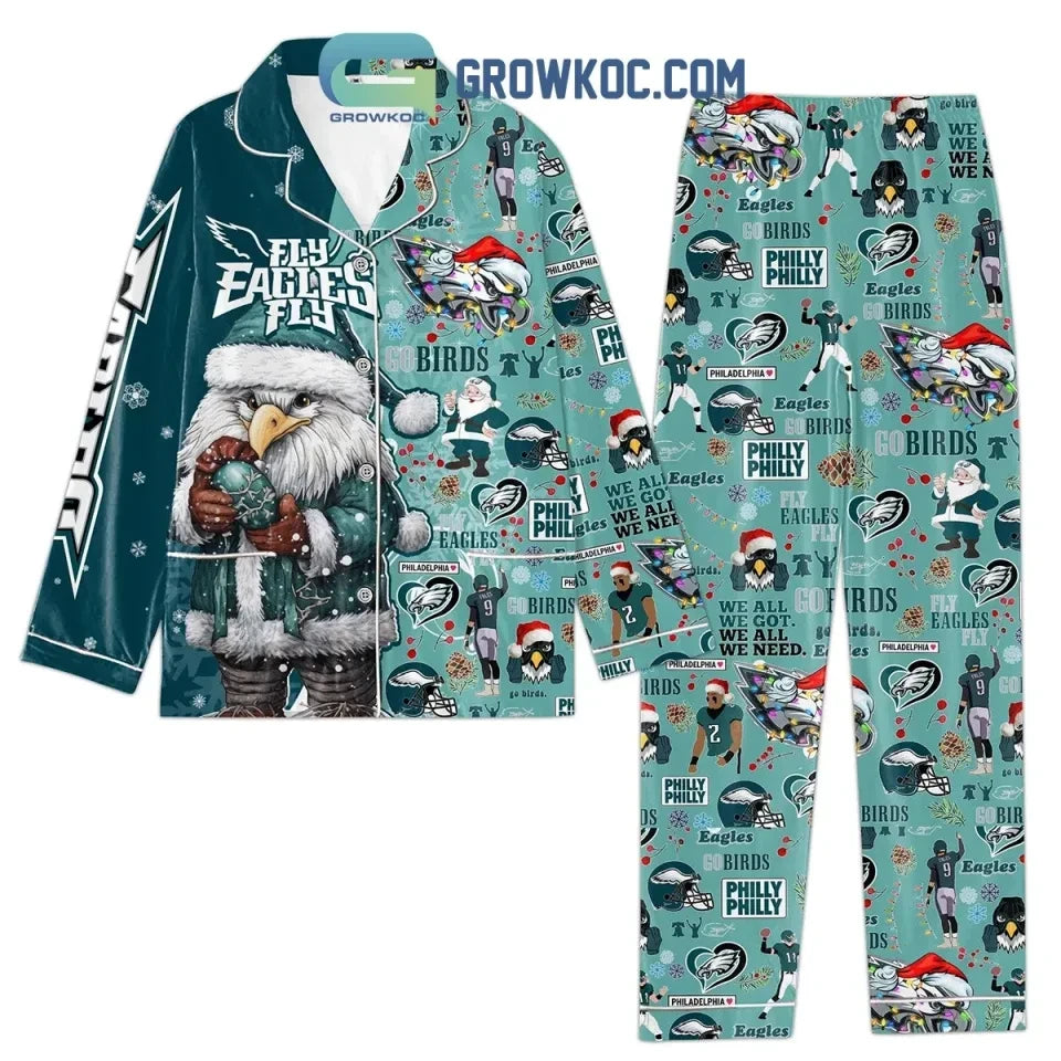 Philadelphia Eagles Go Birds Personalized Pajamas Set with Custom Name Printed
