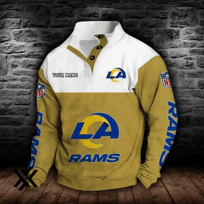 Los Angeles Rams Bold Front Crest Edition 3D Stand-Up Collar Sweatshirt