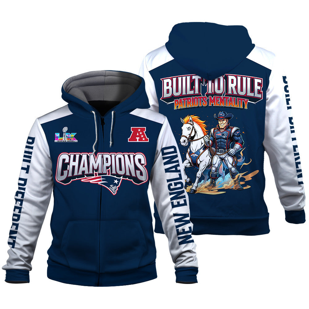 New England Patriots Built The Rule Zip Hoodie
