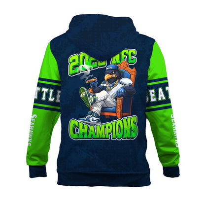 Seattle Seahawks Championship Glow Edition Zip Hoodie