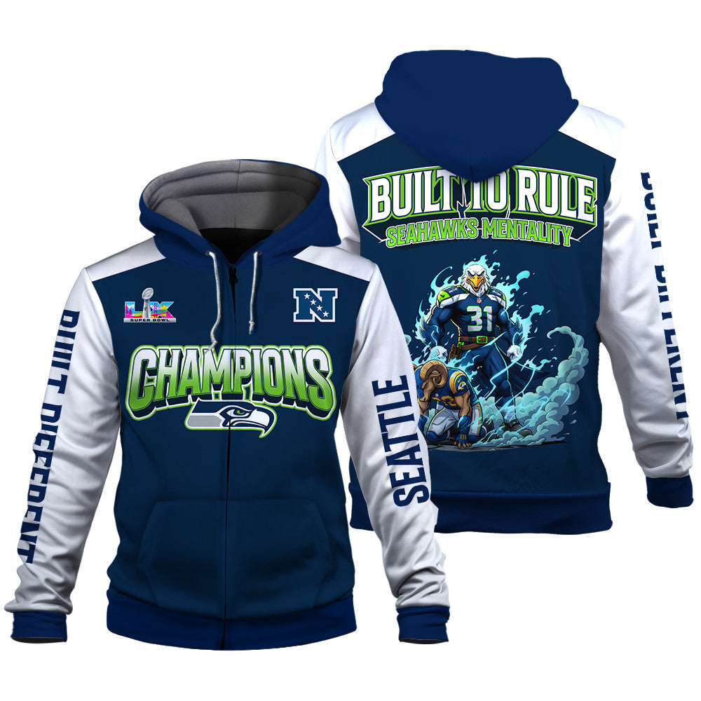 Seattle Seahawks Built The Rule Zip Hoodie