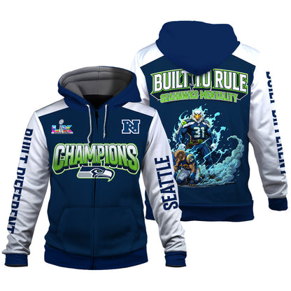 Seattle Seahawks Built The Rule Zip Hoodie