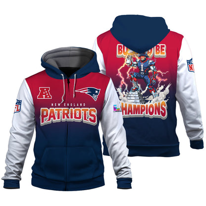 New England Patriots Built To Be Champ Zip Hoodie