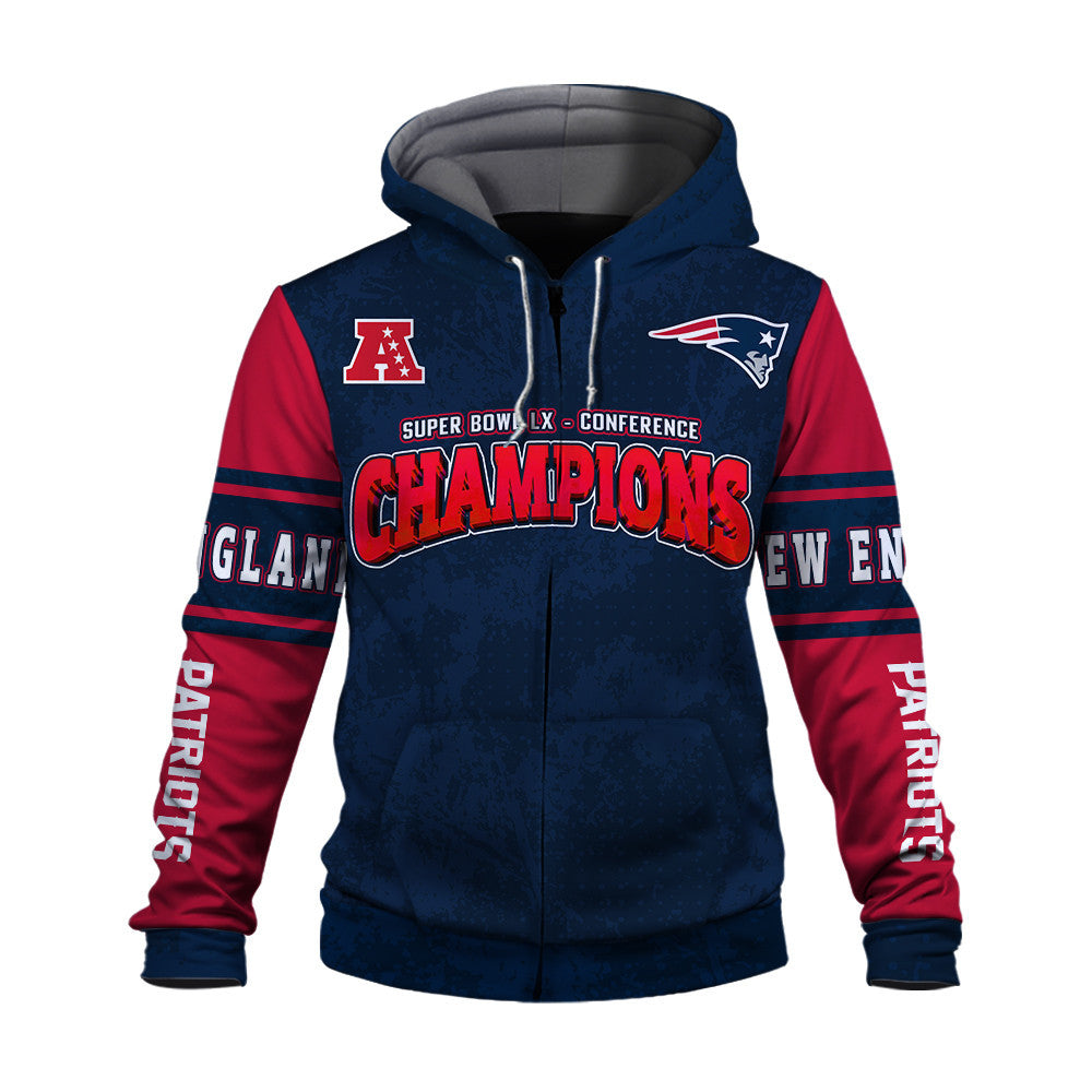 New England Patriots Championship Glow Edition Zip Hoodie