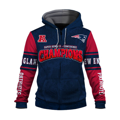 New England Patriots Championship Glow Edition Zip Hoodie