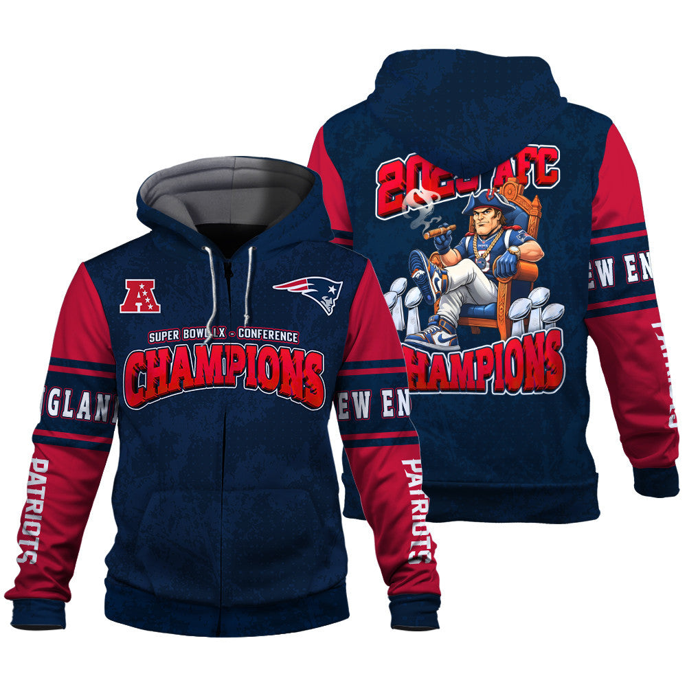 New England Patriots Championship Glow Edition Zip Hoodie