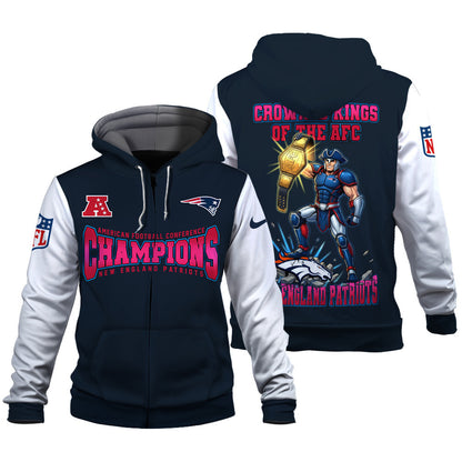 New England Patriots Crowned Kings Of The AFC Zip Hoodie