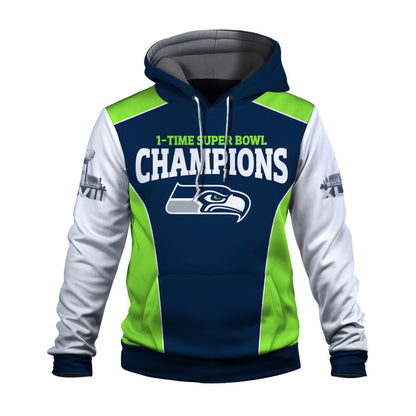 Seattle Seahawks The Pinnacle Of Sports Mascot Art Hoodie