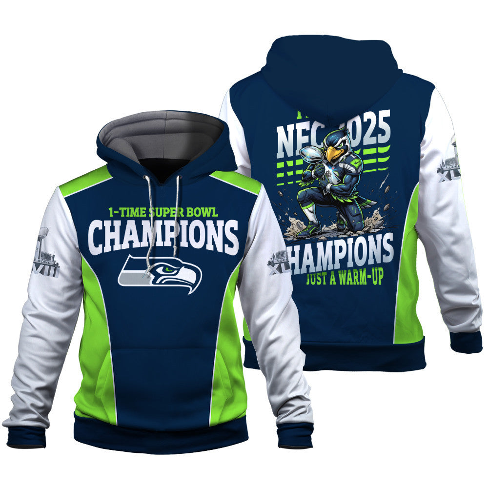 Seattle Seahawks The Pinnacle Of Sports Mascot Art Hoodie