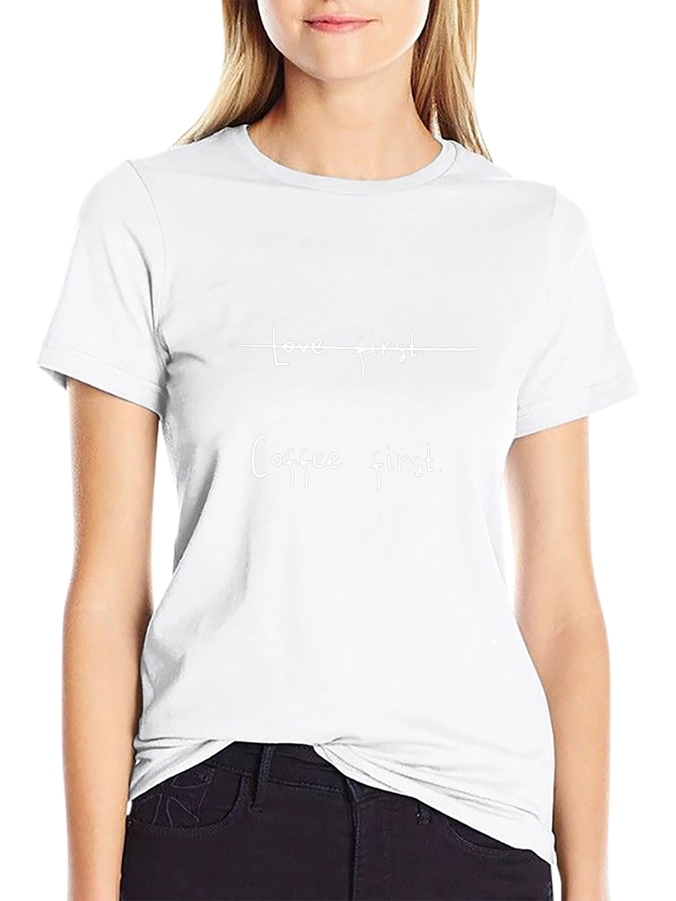 Coffee First Graphic Tee - Black Cotton T-Shirt