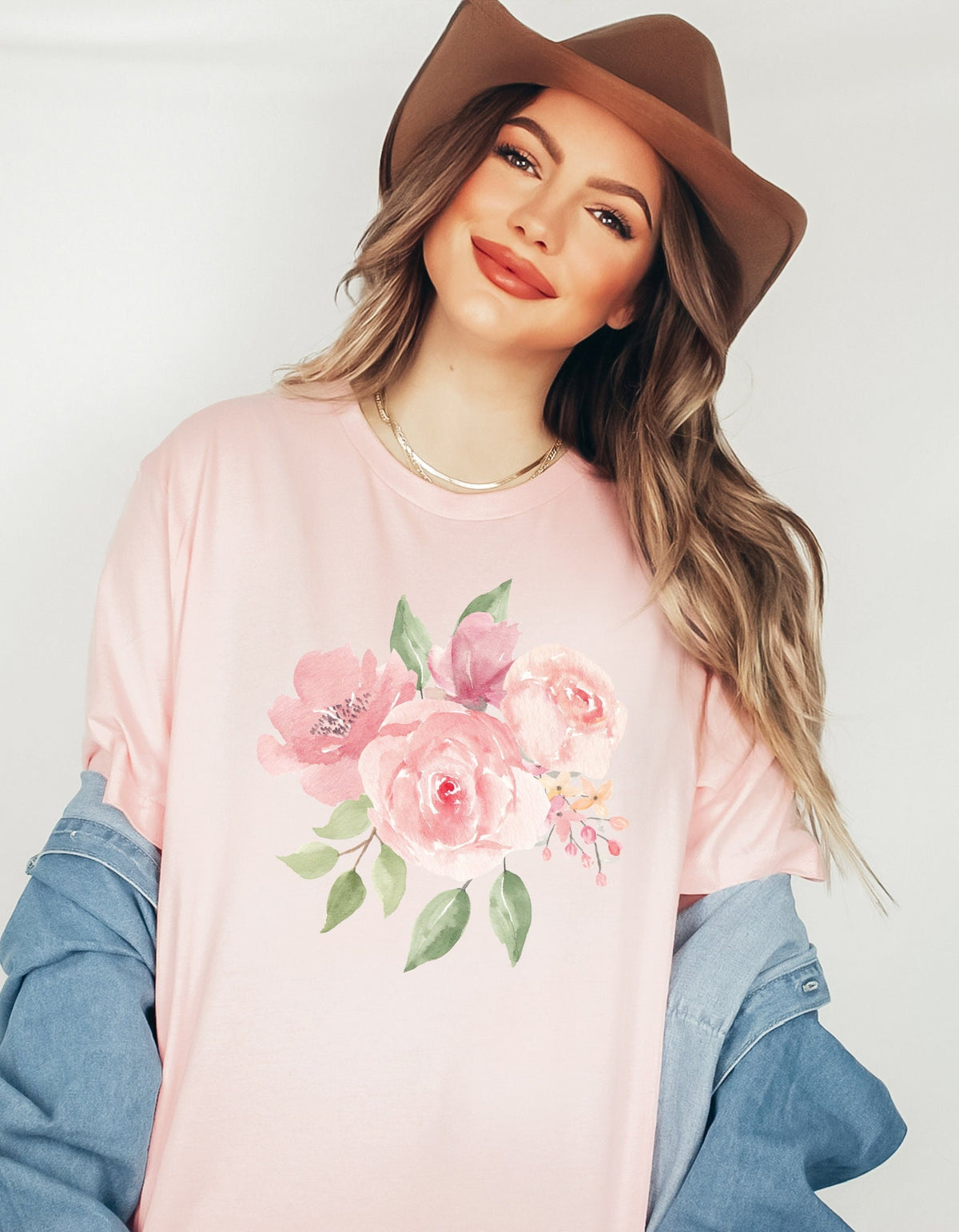 Watercolor Flower T-Shirt, Floral Jersey Tee, Mother's Day Gift