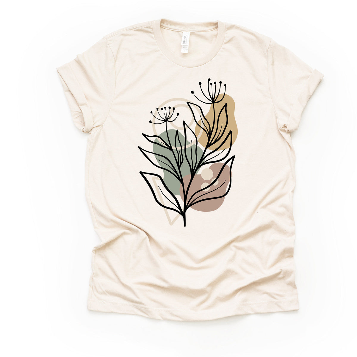 Abstract Floral Tee: Modern Botanical Bella + Canvas Shirt