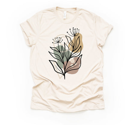 Abstract Floral Tee: Modern Botanical Bella + Canvas Shirt