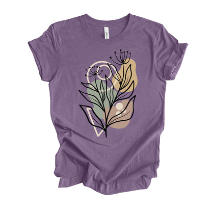Abstract Floral Tee: Modern Botanical Bella + Canvas Shirt