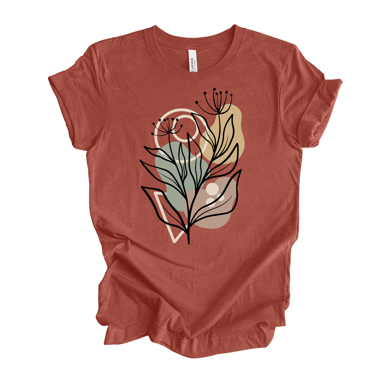 Abstract Floral Tee: Modern Botanical Bella + Canvas Shirt