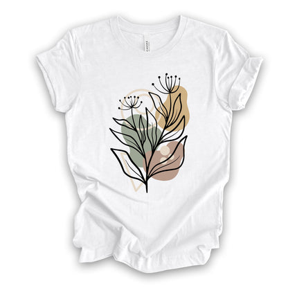 Abstract Floral Tee: Modern Botanical Bella + Canvas Shirt