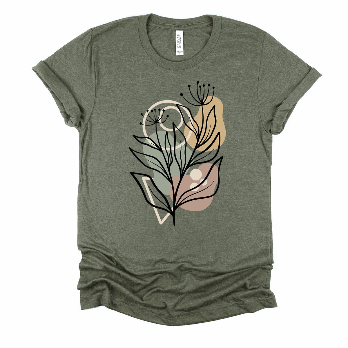 Abstract Floral Tee: Modern Botanical Bella + Canvas Shirt