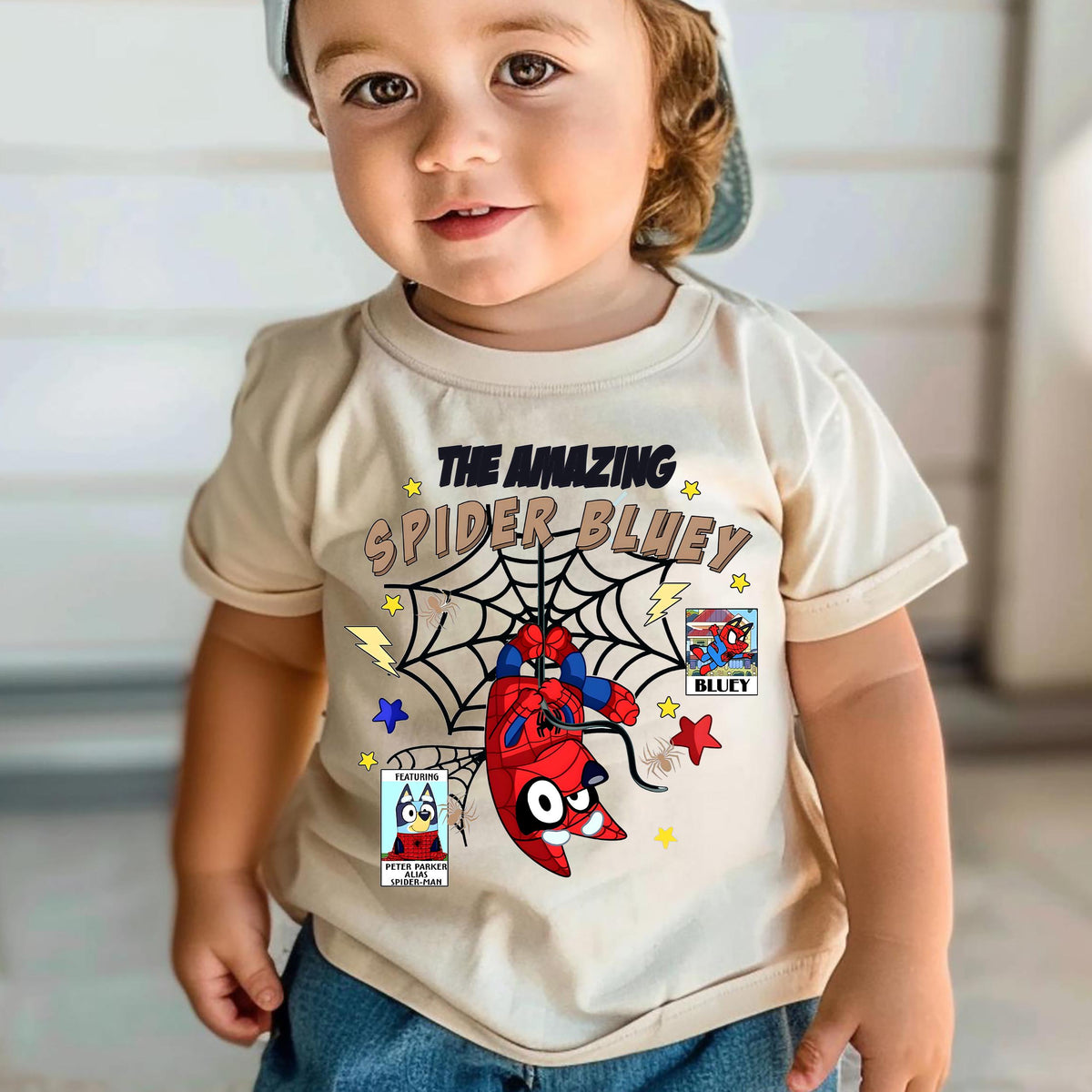 Spider Blue Tshirt, Blue Dog Tee, Spider Toddler Tee, Blue Family Matching Shirt, Blue Dog Boy Shirt  Funny Cartoon Tee Trendy Gifts for Boy